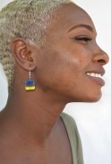 Color Blocked Square Earrings